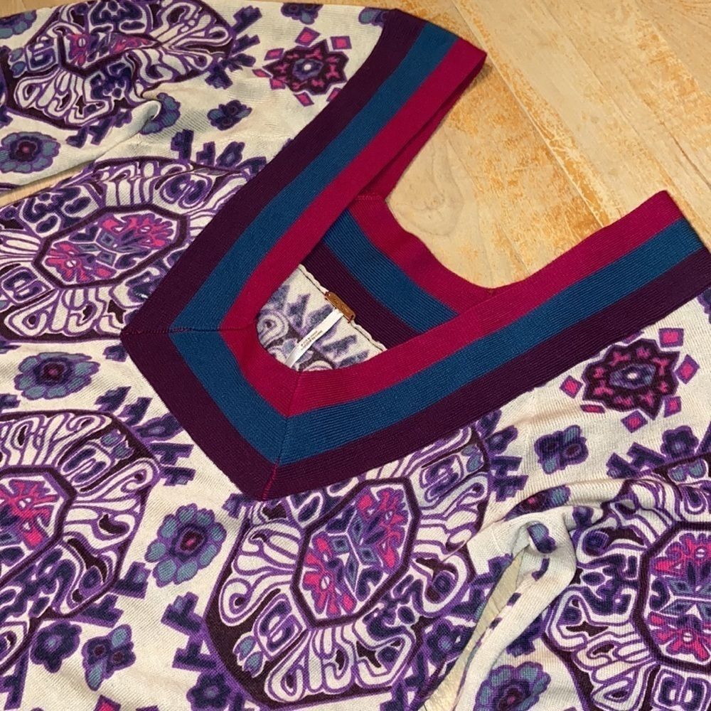 FREE PEOPLE Cashmere Wool Blend Tribal Print Tunic Sweater - Picture 4 of 13